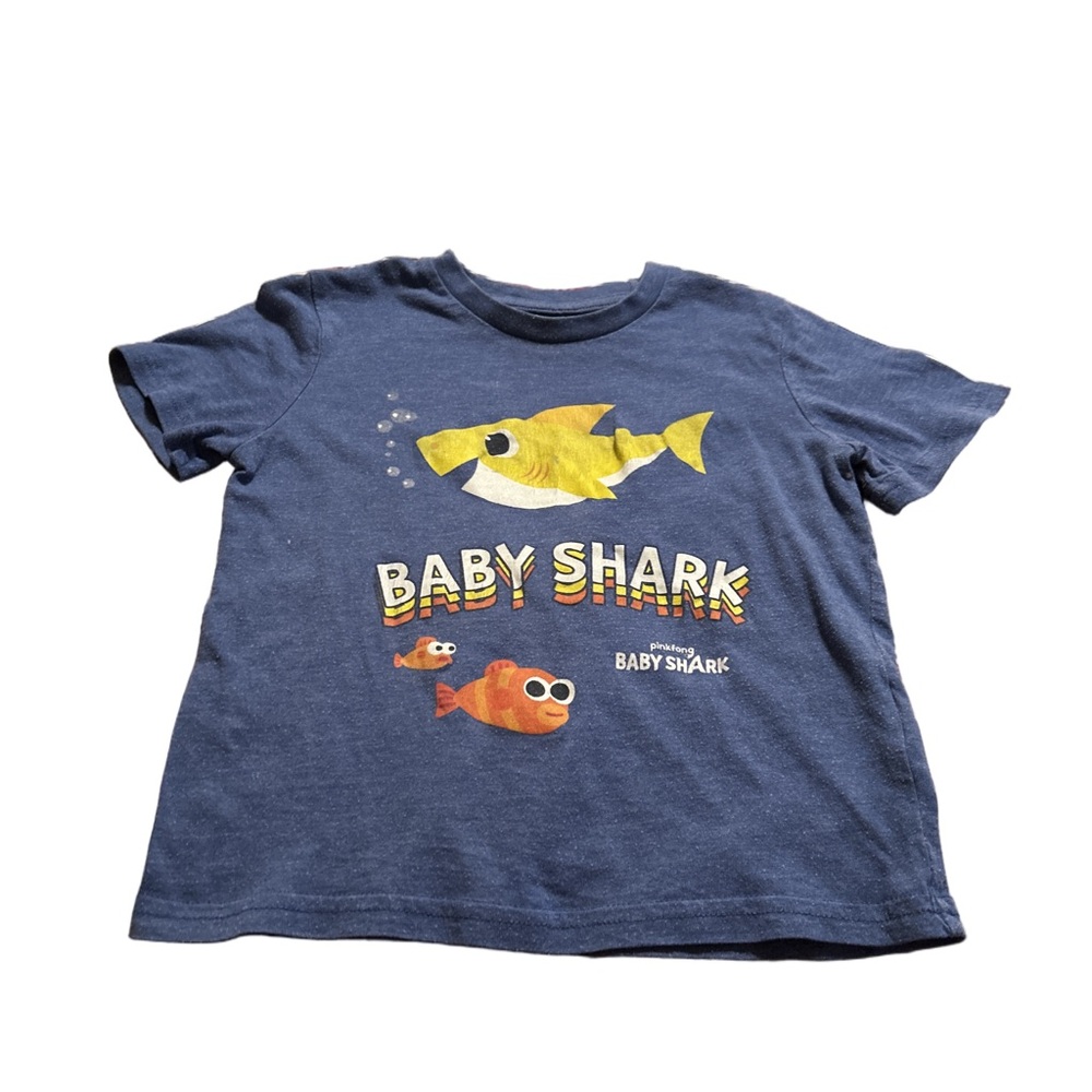 Blue Baby Shark T-shirt Size 4T